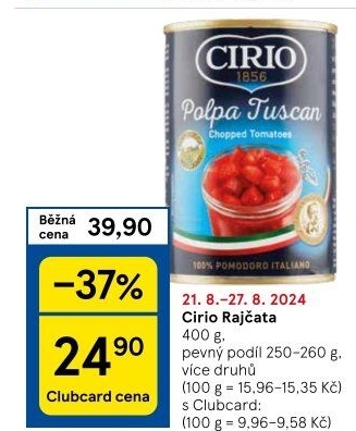 Rajčata konzervovaná Cirio
