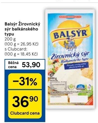 Sýr Balsýr Mlékárna Žirovnice