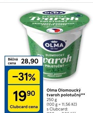 Tvaroh polotučný Olma