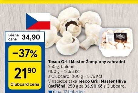 Žampiony zahradní Grill Master Tesco