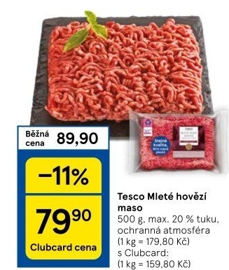 Hovězí mleté maso Tesco