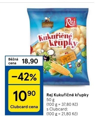 Kukuřičné křupky bez lepku Rej