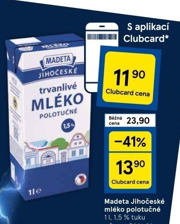 Mléko trvanlivé Jihočeské Madeta - 1,5% polotučné