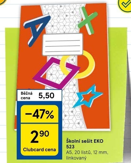 Školní sešit A5 Papírny Brno