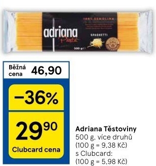 Těstoviny semolinové Adriana