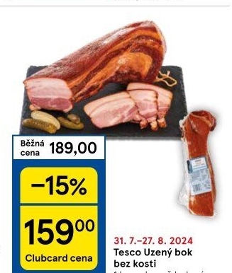 Uzený bok bez kosti Tesco