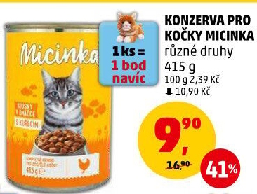 Konzerva pro kočky Micinka