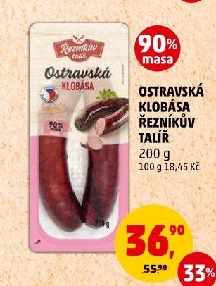 Ostravská klobása Řezníkův talíř