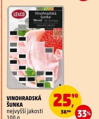 Šunka vinohradská nejvyšší jakosti LE&amp