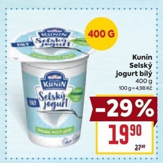 Bílý jogurt selský Mlékárna Kunín