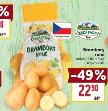 Brambory konzumní rané Česká farma
