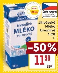 Mléko trvanlivé Jihočeské Madeta - 1,5% polotučné