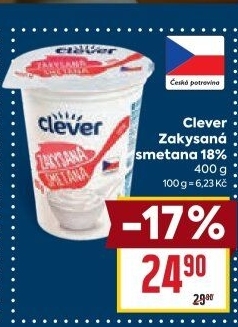 Smetana zakysaná 18% Clever