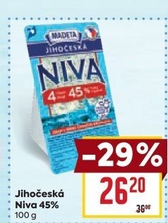 Sýr Niva Jihočeská 45% Madeta