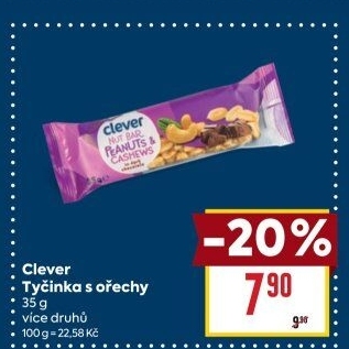 Tyčinka s ořechy Clever