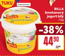 Bílý jogurt smetanový Billa