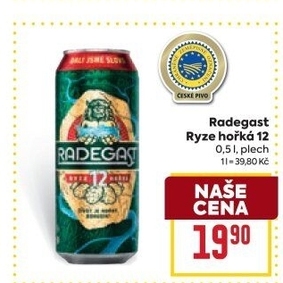 Pivo světlý ležák 12° Ryze hořká Radegast