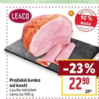 Šunka pražská od kosti nejvyšší jakosti LE&amp