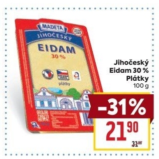 Sýr Eidam Jihočeský 30% Madeta