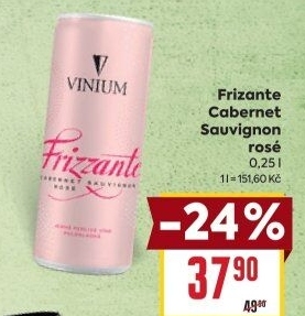 Frizzante Cabernet Sauvignon rosé Vinium Velké Pavlovice