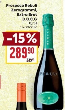 Prosecco Extra Brut DOCG Rebuli Zerogrammi