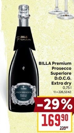 Prosecco Extra Dry Superiore DOCG Billa Premium