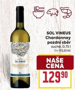Víno Chardonnay Sol Vineus - pozdní sběr