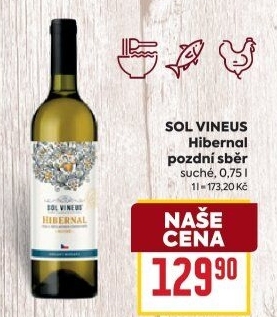 Víno Hibernal Sol Vineus - pozdní sběr