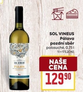 Víno Pálava Sol Vineus - pozdní sběr