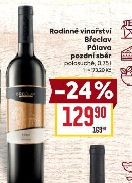 Víno Pálava Vinařství Břeclav - pozdní sběr