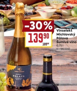 Víno šumivé Pálava Charmat Vinselekt Michlovský