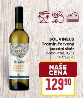 Víno Tramín červený Sol Vineus - pozdní sběr