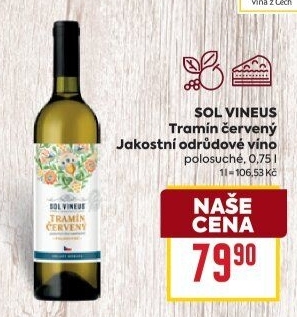 Víno Tramín červený Sol Vineus