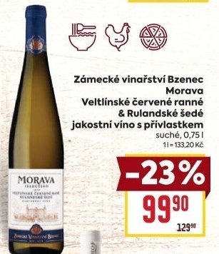 Víno Veltlínské červené rané + Rulandské šedé Morava Zámecké vinařství Bzenec - kabinetní