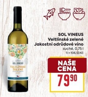 Víno Veltlínské zelené Sol Vineus