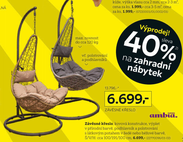 ZÁVĚSNÉ KŘESLO