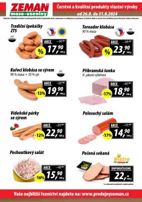 akční leták ZEMAN maso - uzeniny 26.8.2024-31.8.2024