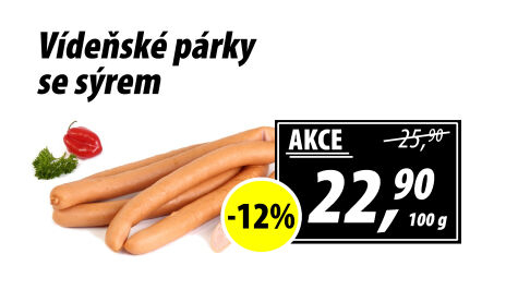 Párky vídeňské se sýrem