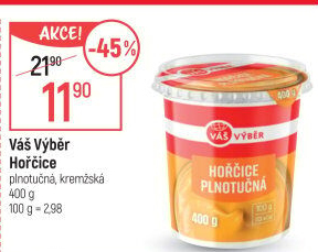 Hořčice plnotučná Váš Výběr
