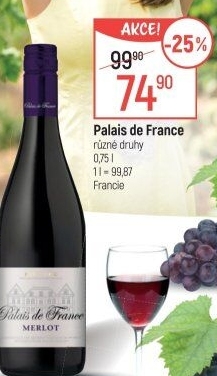 Víno Merlot Palais de France