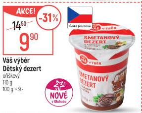 Dezert smetanový Váš Výběr