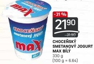 Jogurt smetanový max bílý Choceňský