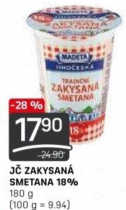 Smetana zakysaná Jihočeská Madeta 18%