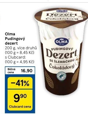 Dezert pudink se šlehačkou Olma