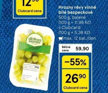 Hrozny bílé bezsemenné The Grower'