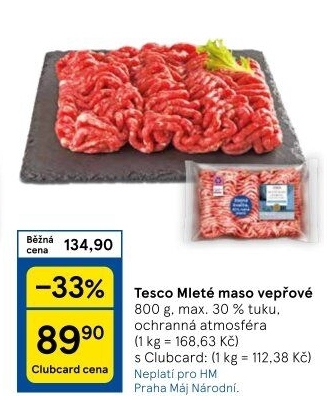 Maso mleté vepřové Tesco