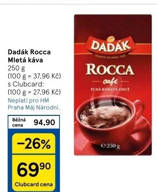 Mletá káva Rocca cafe Dadák