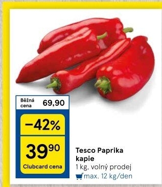 Paprika červená kapie Tesco