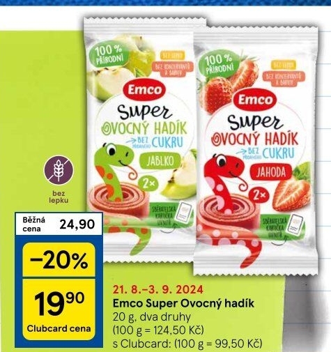 Super želé ovocný hadík Emco