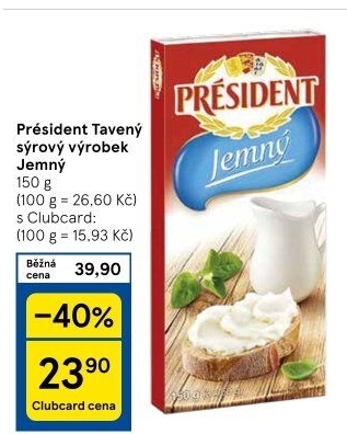 Tavené sýry Président
